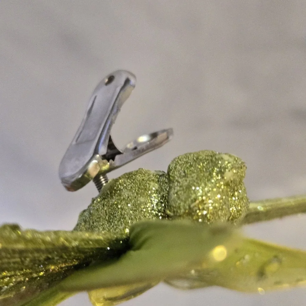 Large Green Glitter Dragonfly Clip On Christmas Ornament Jeweled 6